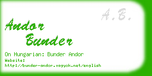 andor bunder business card